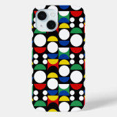 Black Scandinavian Bauhaus Mid-Century Pattern Case-Mate iPhoneケース (裏面)