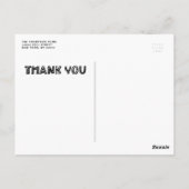 Black Scandinvian Photo Collage'結婚s Thank You ポストカード (裏面)