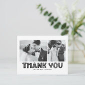 Black Scandinvian Photo Collage'結婚s Thank You 案内ポストカード (スタンド正面)