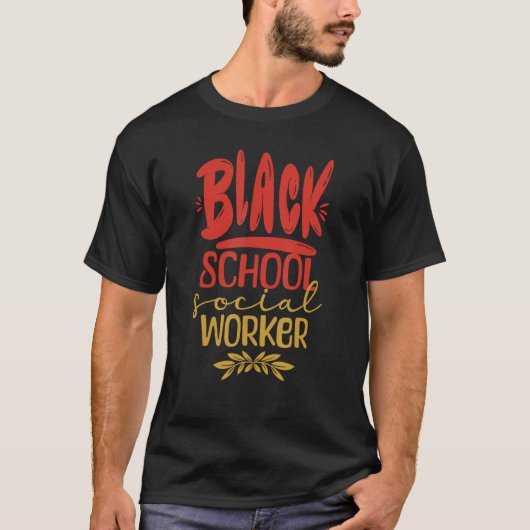 Black School Social Worker African American Work U Tシャツ (正面)