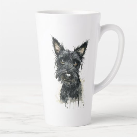 Black Scottish Terrier Latte Mug カフェラテマグ (右)