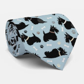 Black Scottish Terrier Paws and Bones Neck Tie ネクタイ (ロール)