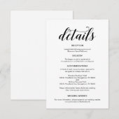 Black Scriptエレガント,結婚の詳細情報 エンクロージャーカード (正面/裏面)