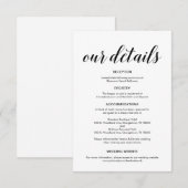 Black Scriptエレガント,結婚の詳細情報 エンクロージャーカード (正面/裏面)
