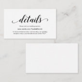 Black Scriptエレガント、結婚のWebサイト詳細 エンクロージャーカード (正面/裏面)