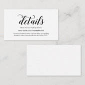 Black Scriptエレガント、結婚のWebサイト詳細 エンクロージャーカード (正面/裏面)