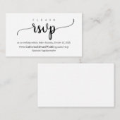 Black Scriptモダン、オンラインRSVP webサイト エンクロージャーカード (正面/裏面)