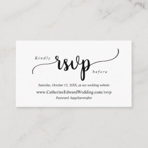 Black Scriptモダン、オンラインRSVP webサイト エンクロージャーカード