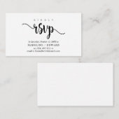 Black Scriptモダン、RSVP応答 エンクロージャーカード (正面/裏面)