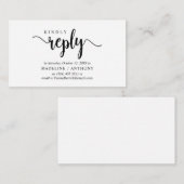 Black Scriptモダン、RSVP応答 エンクロージャーカード (正面/裏面)