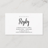 Black Scriptモダン、RSVP応答 エンクロージャーカード (正面)