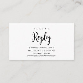 Black Scriptモダン、RSVP応答 エンクロージャーカード