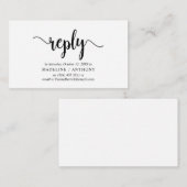 Black Scriptモダン、RSVP応答 エンクロージャーカード (正面/裏面)