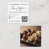 Black Script Chocolatier Brand Event QR Code コーリングカード (正面/裏面)