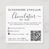 Black Script Chocolatier Brand Event QR Code コーリングカード (正面)