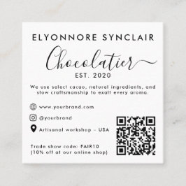 Black Script Chocolatier Brand Event QR Code コーリングカード