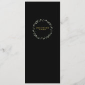 Black & Script Cligraphy クラシック金ゴールド結婚ズ メニュー (裏面)