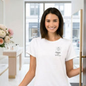 Black Script Employee Name Business Logo Lashes Tシャツ