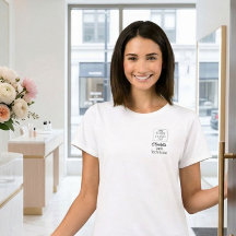 Black Script Employee Name Business Logo Lashes