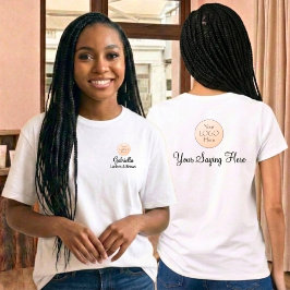 Black Script Employee Name Business Logo Lashes Tシャツ