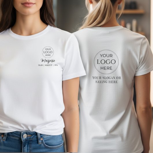 Black Script Employee Name Business Logo Makeup Tシャツ