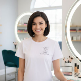 Black Script Employee Name Business Logo Makeup Tシャツ