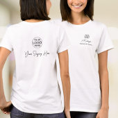 Black Script Employee Name Business Logo Makeup  Tシャツ