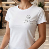 Black Script Employee Name Business Logo Makeup  Tシャツ