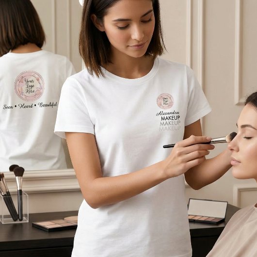 Black Script Employee Name Business Logo Tシャツ