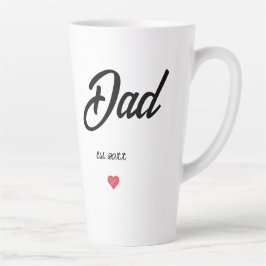 Black Script Established Dad Heart カフェラテマグ