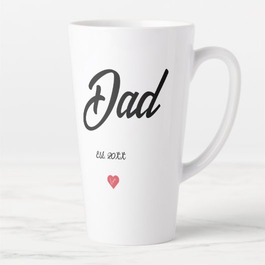 Black Script Established Dad Heart カフェラテマグ (右)