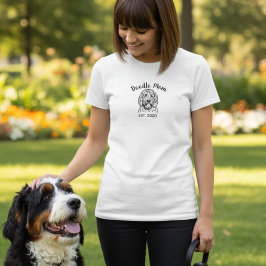 Black Script Established Doodle Mom Tシャツ