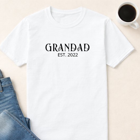 Black Script Established Grandad  Tシャツ