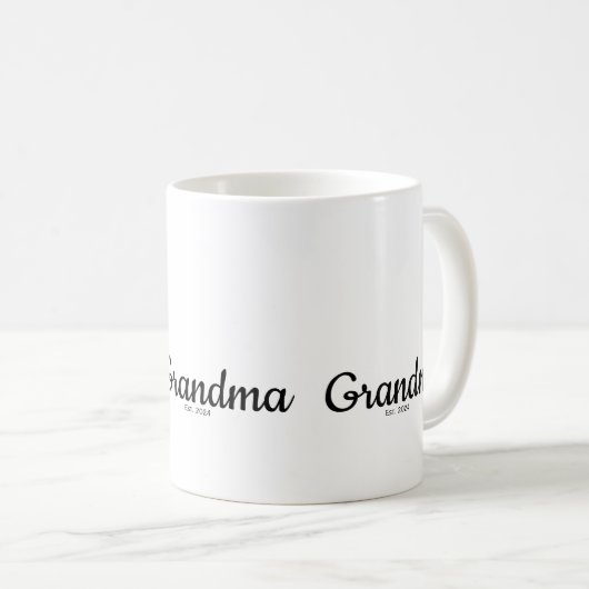 Black Script Established Grandma コーヒーマグカップ (正面右)