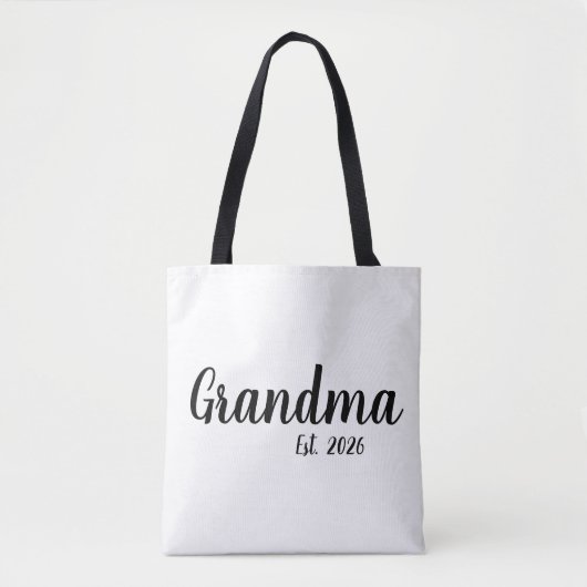 Black Script Established Grandma トートバッグ (正面)
