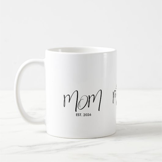 Black Script Established Mom コーヒーマグカップ (左)