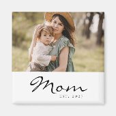 Black Script Established Mom マグネット (正面)