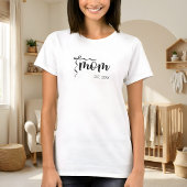 Black Script Established Mom Bow Cute  Tシャツ