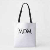 Black Script Established Mom Mother's Day トートバッグ (正面)