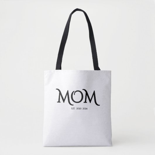 Black Script Established Mom Mother's Day  トートバッグ (正面)