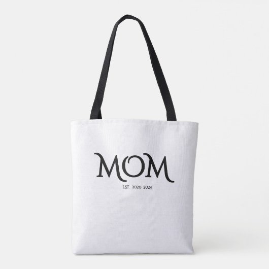 Black Script Established Mom Mother's Day トートバッグ (裏面)