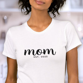 Black Script Established Mom Tシャツ