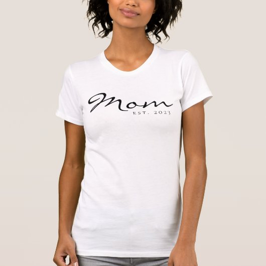 Black Script Established Mom Tシャツ (正面)