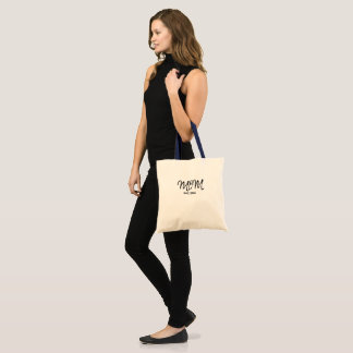Black Script Established Mom Tote Bag トートバッグ