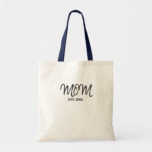 Black Script Established Mom Tote Bag トートバッグ (正面)
