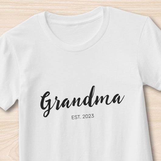 Black Script Grandma Established  Tシャツ