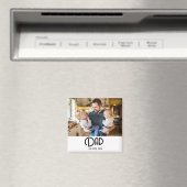 Black Script Grunge Dad Established マグネット (インサイチュ (食洗機))