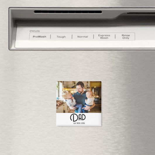 Black Script Grunge Dad Established マグネット (インサイチュ (食洗機))