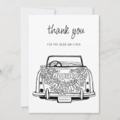 Black Script Handdrawn Simple Wedding Vow Renewal  サンキューカード (正面)