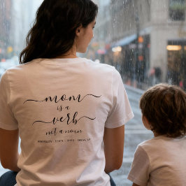 Black Script Mom Is a Verb Mother Keepsake トライブレンドＴシャツ